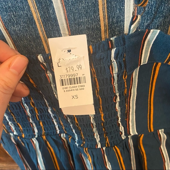 Loft beach romper blue striped tank top romper NWT size extra small XS - Picture 5 of 6